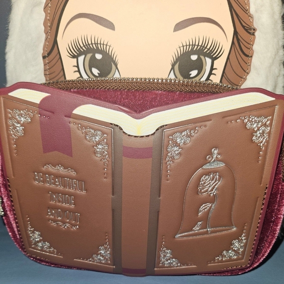 Loungefly Disney Winter Belle Book Mini Backpack Beauty and the Beast - Picture 3 of 6